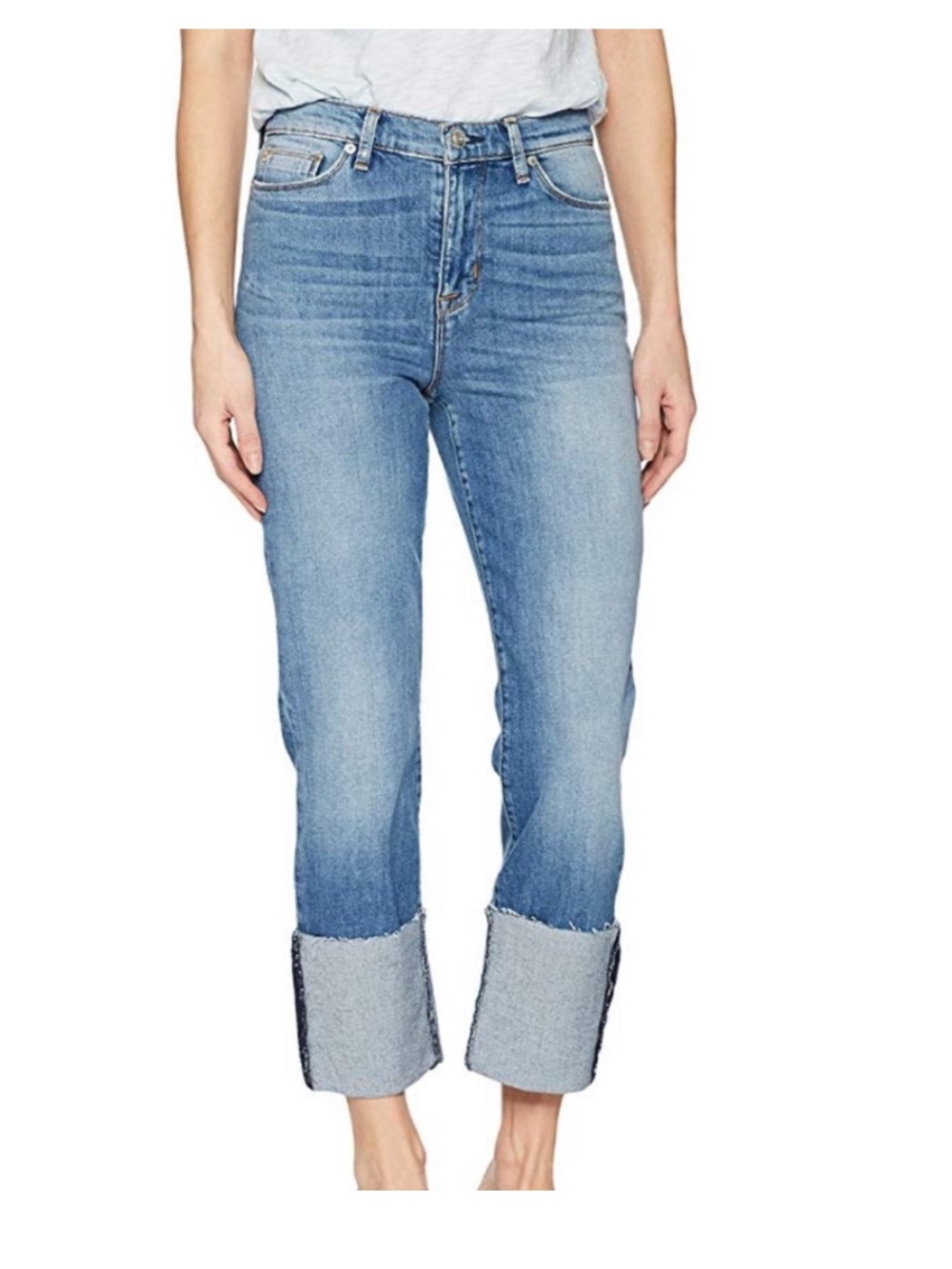 Hudson Zoeey High Rise Straight Crop Cuffed Jeans Light Wash Sz 26
